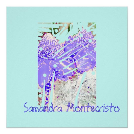 Magic Blue Water Rozen Glanzend Poster Perfect Poster (Voorkant)