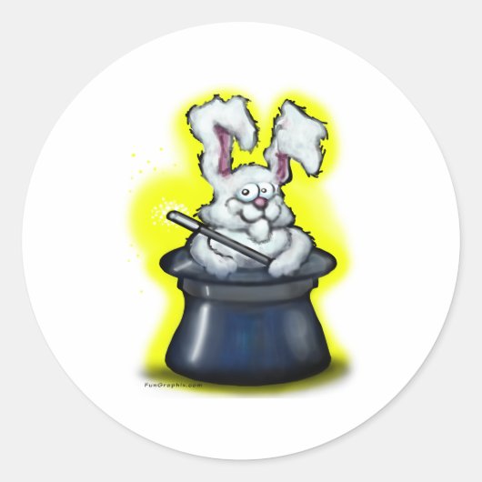 Magic Bunny Ronde Sticker (Voorkant)