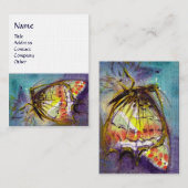 MAGIC BUTTERFLY, geel, wit, lijnpapier Visitekaartje (Voorkant / Achterkant)