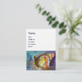 MAGIC BUTTERFLY, geel, wit, lijnpapier Visitekaartje (Staand voorkant)