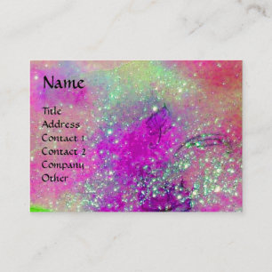 MAGIC BUTTERFLY violet, paarse geel gouden spranke Visitekaartje