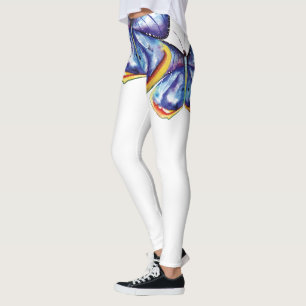 Magic Butterfly Waterverf Art Leggings, M Leggings