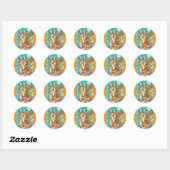 MAGIC CANDY CORN DRAGON, HALLOWEEN FANTASY RONDE STICKER (Vel)