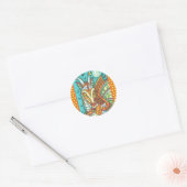 MAGIC CANDY CORN DRAGON, HALLOWEEN FANTASY RONDE STICKER (Envelop)