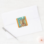 MAGIC CANDY CORN DRAGON, HALLOWEEN FANTASY VIERKANTE STICKER (Envelop)