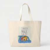 Magic Car Pet Funny Cartoon Motto Fun Grote Tote Bag (Voorkant)