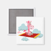 Magic Cartoon Unicorn's Magic Carpet Ride Magnet (Recto/Verso)