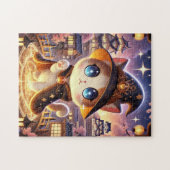Magic Cat & Japanese Castle | Fantasy Puzzle (Horizontal)