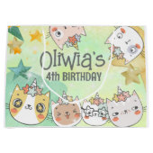 Magic caticorn anniversaire Grand sac cadeau (Devant)