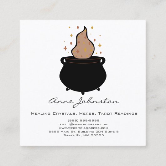 Magic Cauldron Carré Carte de visite (Dos)