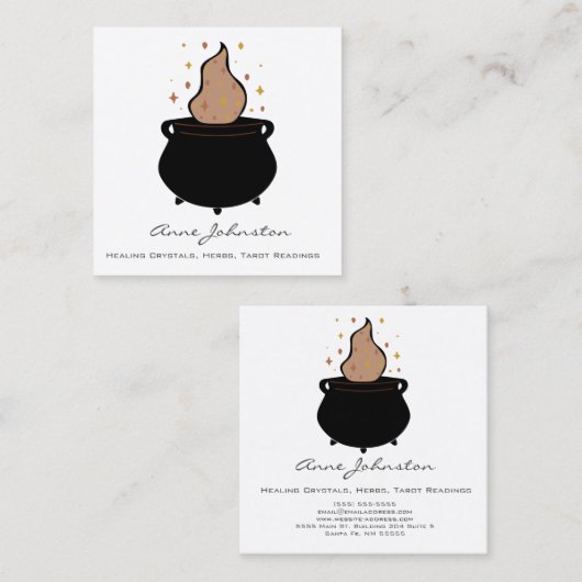 Magic Cauldron Carré Carte de visite (Devant / Derrière)