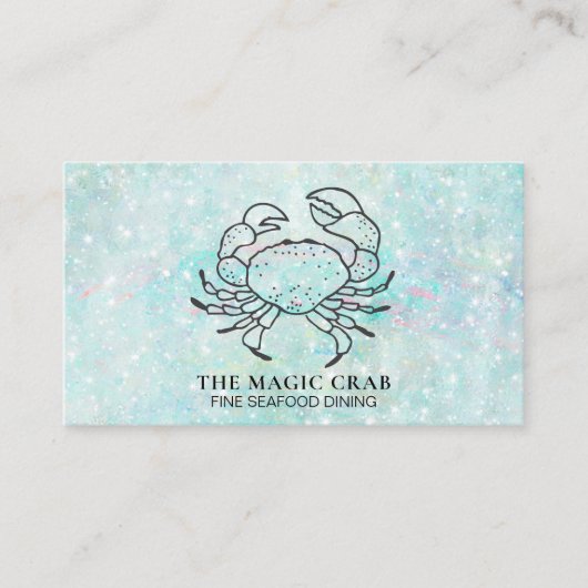 *~* Magic Crab Fine Dining by the Zee Pastel Visitekaartje (Voorkant)
