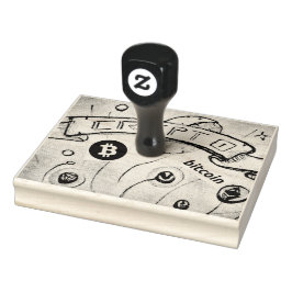 Magic Crypto Bitcoin (voeg QR openbaar adres toe) Rubberstempel