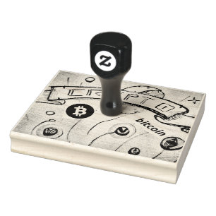 Magic Crypto Bitcoin (voeg QR openbaar adres toe) Rubberstempel