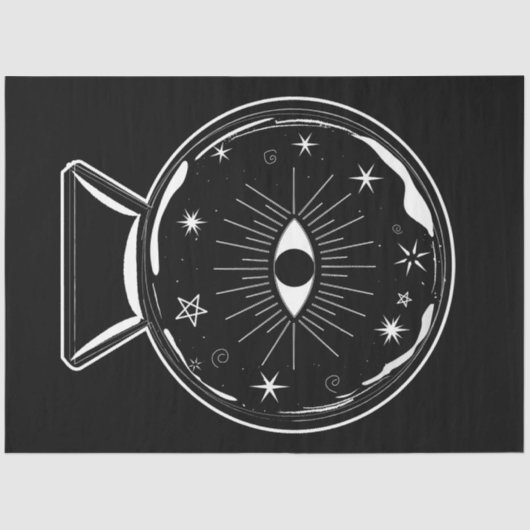 Magic Crystal Ball Scry Seeing Eye vertelt alles Tissuepapier (Voorkant)