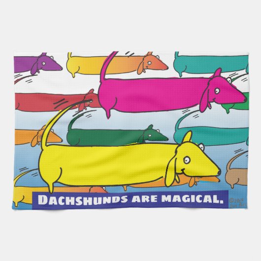 Magic Dachshunds Theedoek (Horizontaal)