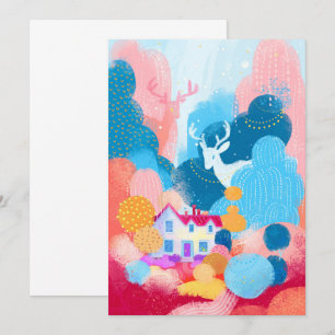 Magic Deer, Cute House en Tiny Duck Kaart