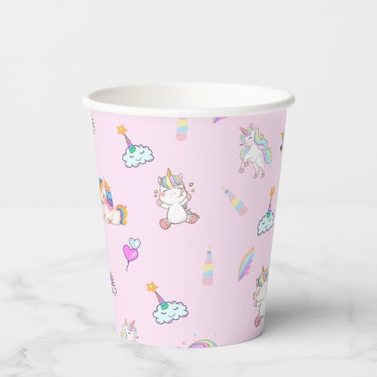 Magic Eenhoorn regenboog gradiënt 1e verjaardagsfe Papieren Bekers (Achterkant)