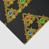 MAGIC ELFIC TALISMAN, BLACK GOLD TRIANGLE, GEMSTON TISSUEPAPIER (Detail)