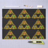 MAGIC ELFIC TALISMAN, BLACK GOLD TRIANGLE, GEMSTON TISSUEPAPIER (Craft)