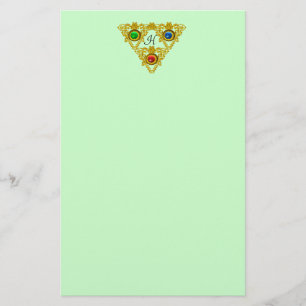 MAGIC ELFIC TALISMAN/GOLD TRIANGAL Green Briefpapier