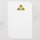 MAGIC ELFIC TALISMAN/GOLD TRIANGLE White Briefpapier (Voorkant / Achterkant)
