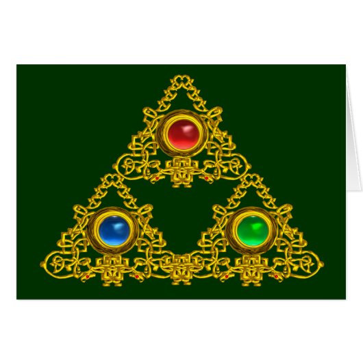 MAGIC ELFIC TALISMAN/GOLD TRIANGY MET GEMSTONES (Voorkant Horizontaal)