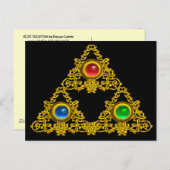 MAGIC ELFIC TALISMAN/GOLD TRIANGY MET GEMSTONES BRIEFKAART (Voorkant / Achterkant)