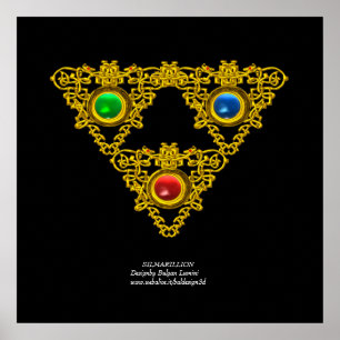 MAGIC ELFIC TALISMAN/GOLD TRIANGY MET GEMSTONES POSTER