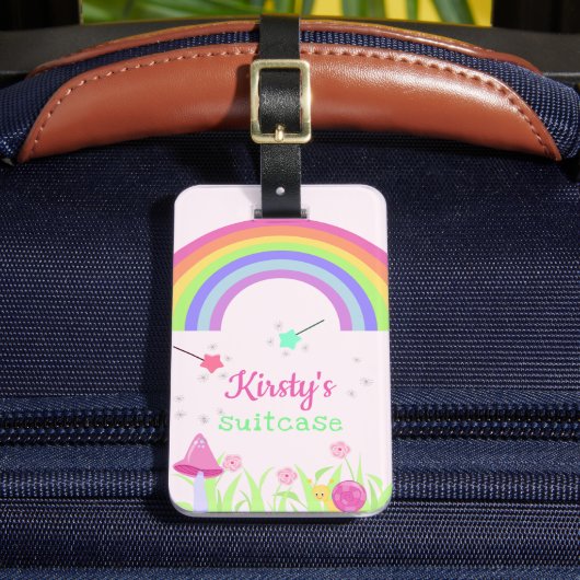 Magic Fairy Rainbow | Gepersonaliseerde Kinderen/m Bagagelabel (Voorkant Insitu 2)