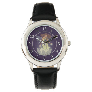 Magic Fairy White Flower Glow Fantasy Art Horloge