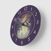 Magic Fairy White Flower Glow Fantasy Art Ronde Klok (Hoek)