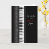 Magic Fingers Piano Happy Birthday Kaart (Gele Bloem)