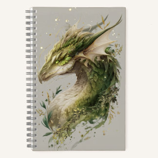 Magic Floral Green Dragon Journal