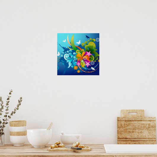 Magic Flowers Poster (Keuken)