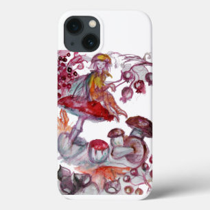 MAGIC FOLLET OF MUSHROOMS Red White Floral Fantasy iPhone 13 Hoesje