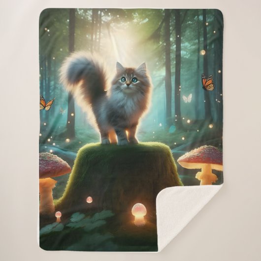 Magic Forest-kattendeken Sherpa Deken (Voorkant)