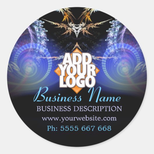 Magic Fractal Shower met Logo Business Sticker (Voorkant)