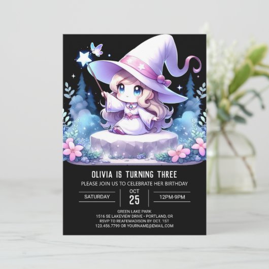 Magic Fun Wizard Verjaardag Kaart (Staand voorkant)