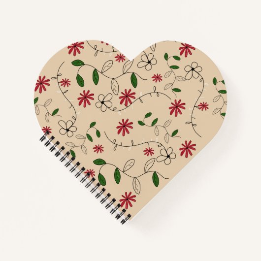 Magic Garden Flower Pattern Heart Shaped Notitieboek (Voorkant)