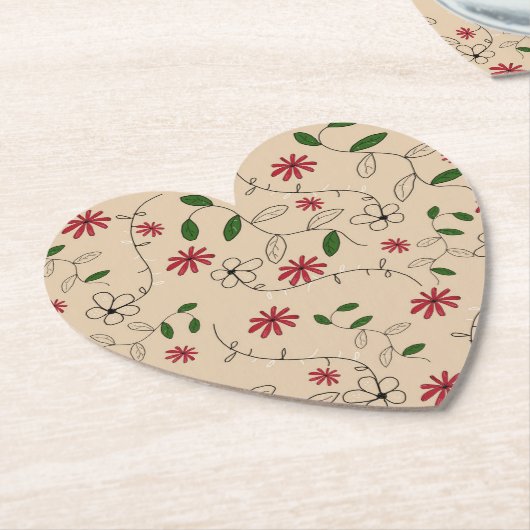 Magic Garden Flower Pattern Kartonnen Onderzetters (Gekanteld)