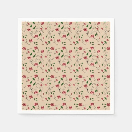 Magic Garden Flower Pattern Servet (Voorkant)