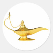 Magic Genie Lamp Ronde Sticker (Voorkant)