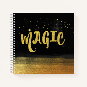 *~* MAGIC Gold & Black Chic Magical Good Vibes Notitieboek