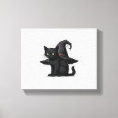 Magic Halloween Cat Classic T-shirt Canvas Afdruk (Voorkant)