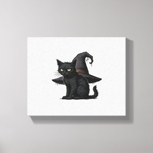 Magic Halloween Cat Classic T-shirt Canvas Afdruk (Voorkant)