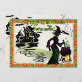 Magic Halloween Witch Kaart (Voorkant / Achterkant)