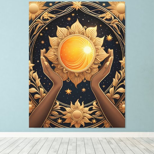 Magic Handen Tarot schilderij Canvas Afdruk (Insitu (Houten vloer))