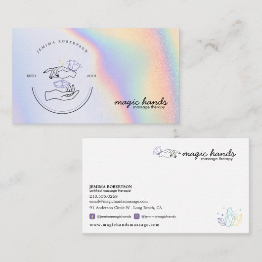 Magic Hands Massage Therapist Esoteric Business Ca Visitekaartje (Voorkant / Achterkant)