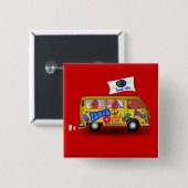 Magic Hippie Van Vierkante Button 5,1 Cm (Voorkant /achterkant)